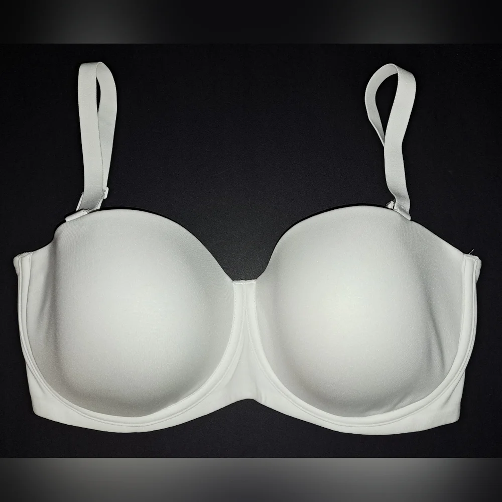 💕SKIMS Fits Everybody Lightly Lined Underwire Strapless Bra White MARBLE 32DDDD - Picture 8 of 12